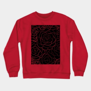 Rose Pattern Black Transparent Crewneck Sweatshirt